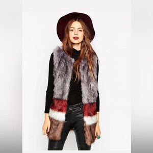 NWOT ASOS Gray Fur Vest